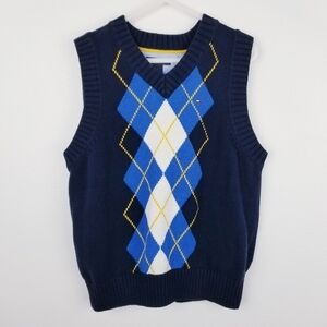 Tommy Hilfiger Navy Blue Argyle Sweater Vest, size 5